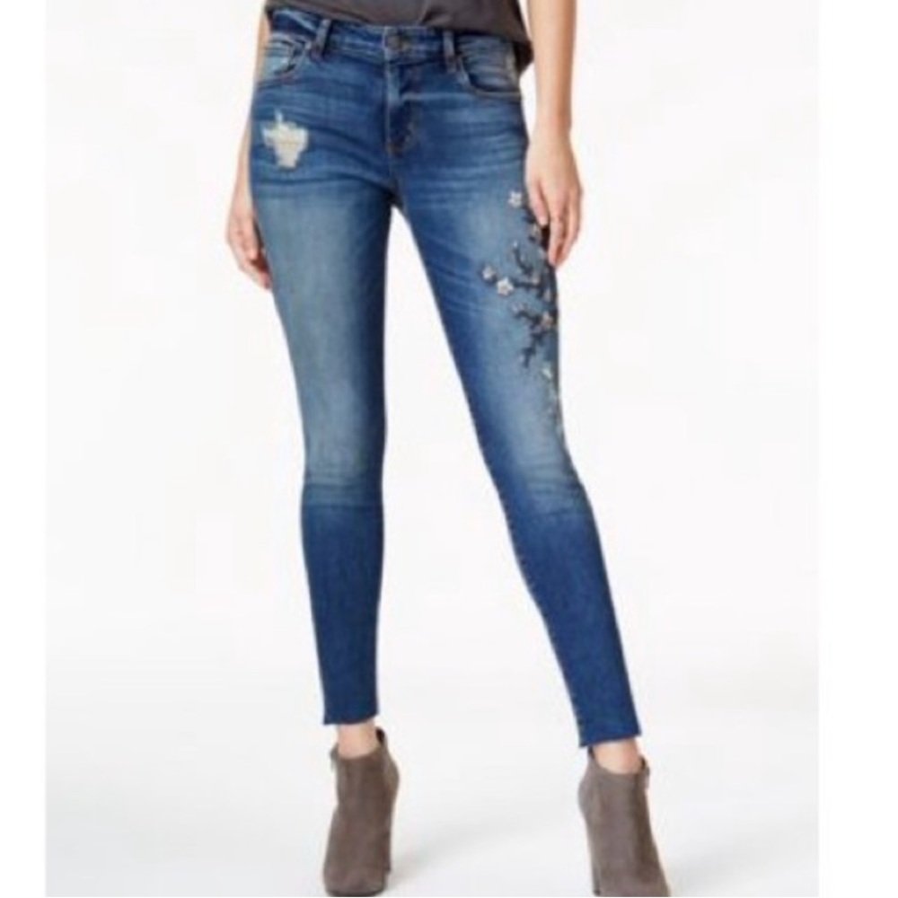 STS Blue Embroidered Floral Skinny ankle Jeans - Picture 9 of 9